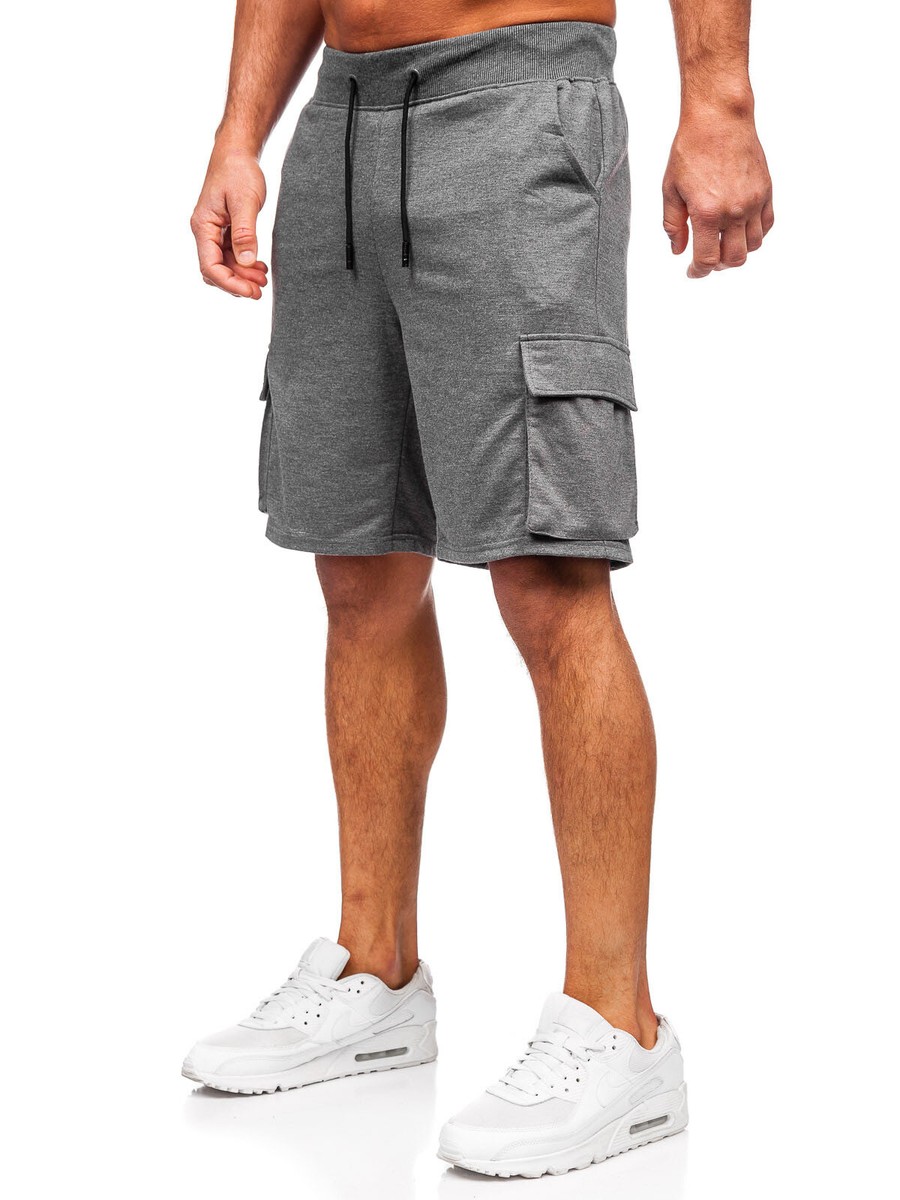 Pantaloncini corti tipo cargo da uomo blu YF2221 BLU