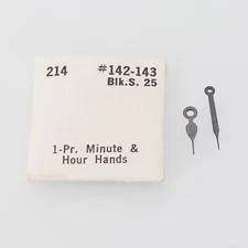 NOS Bulova Accutron Watch 214 Pair Hands Hour Minute #142-143 BLKS25 (C1D8)