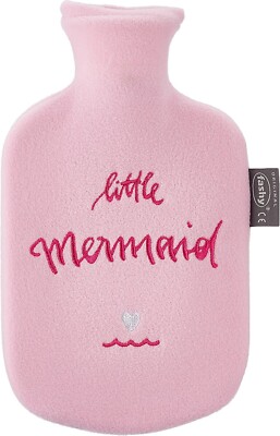 Fashy Baby Wärmflasche Kinderwärmflasche mit Bezug, 0,8 Liter - Mermaid rosa