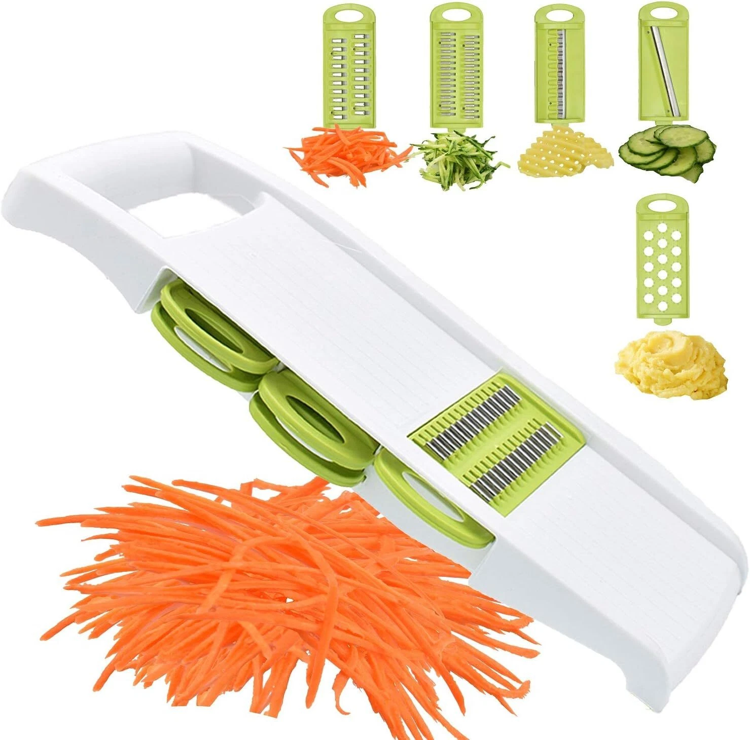 NACOLUS 5 in 1 Mandoline Multi Blade Potato Veggie Cutter Julienne Shredder G...