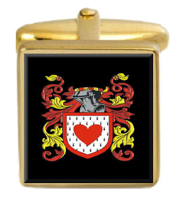 Select Gifts Leckie Scotland Family Crest Surname Coat Of Arms Gold Cufflinks Engraved Box 