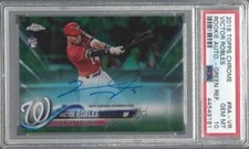 VICTOR ROBLES 2018 TOPPS CHROME GREEN REFRACTOR AUTO RC /99 PSA 10 GEM MT POP 7