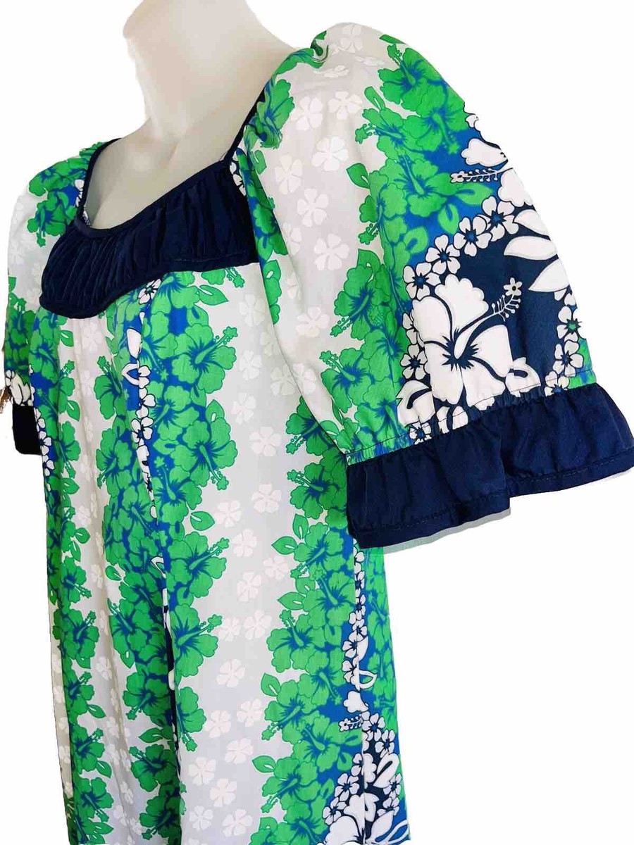 ヴィンテージハワイアンドレス JANE M Honolulu Vintage '80s Hawaiian Dress Jane M Honolulu Ruffled Hem