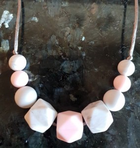 pink teething necklace