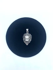stainless steel silver lion pendant