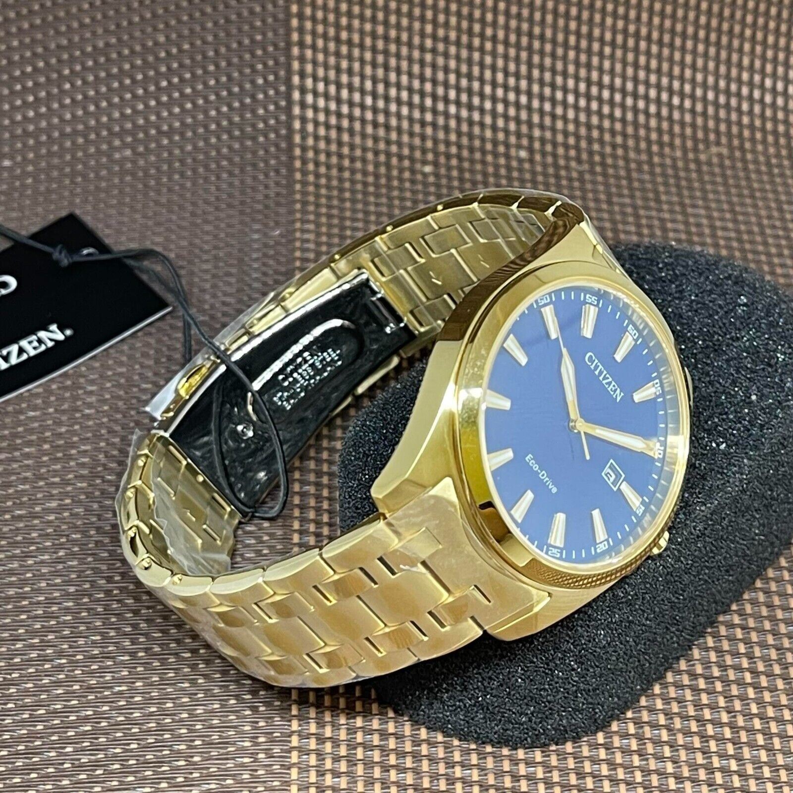 Citizen Eco-Drive BM7532-54L Peyten Blue Dial Gold Tone Band Men 