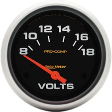 Auto Meter 5492 Pro-Comp Electric Voltmeter Gauge 2 5/8" (8 - 18 Volts) 60mm