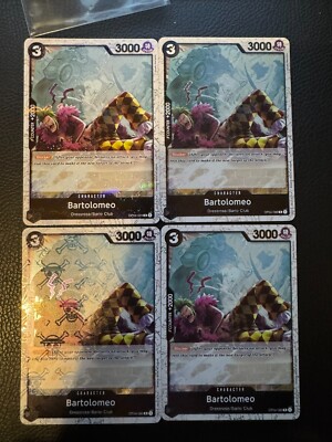 OP04-089 Bartolomeo PRB-01 One Piece TCG English Jolly Roger Foil x4 Playset