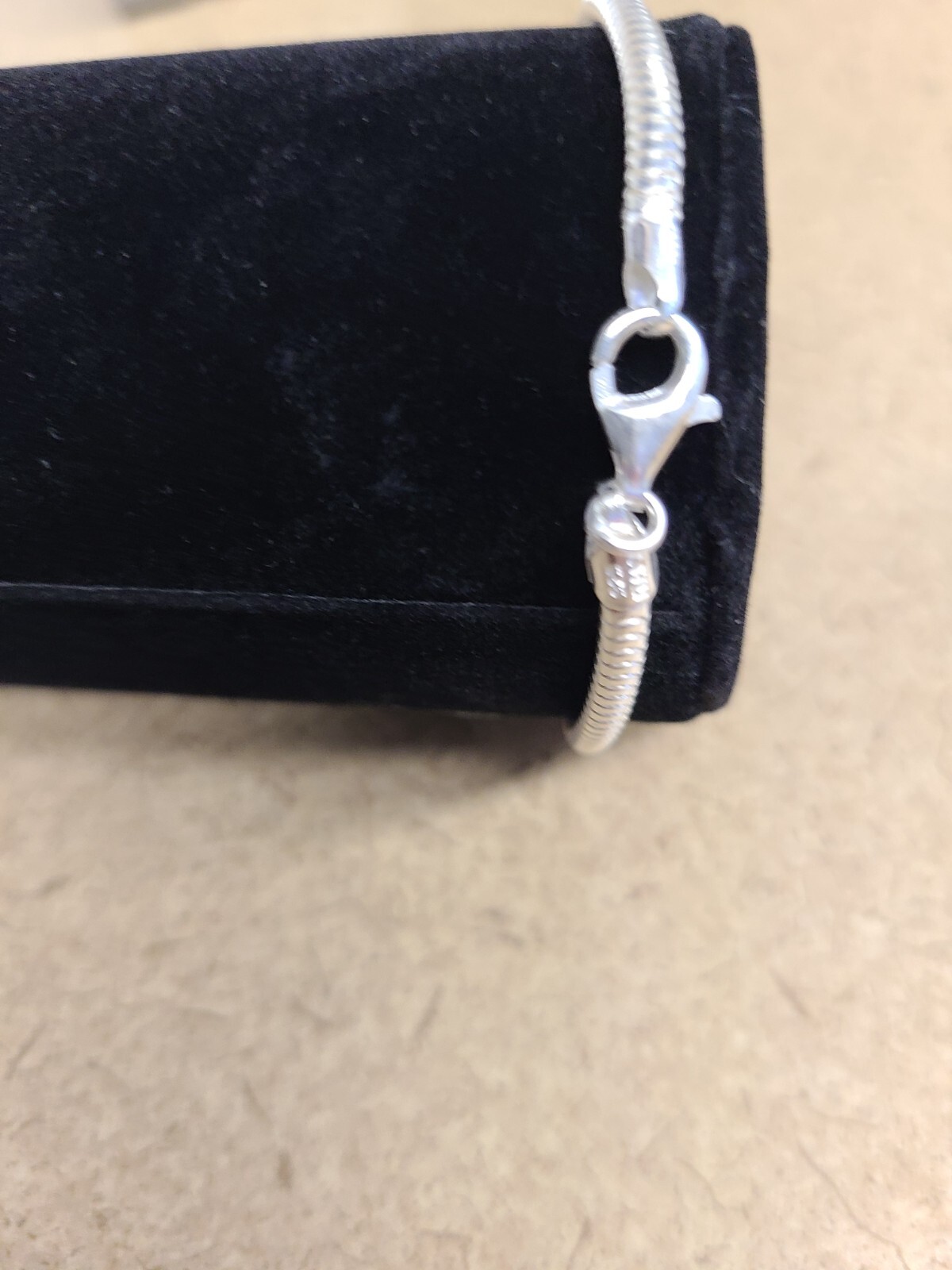 Solid Sterling Silver Serpentine Bracelet 5.9 Gra… - image 2