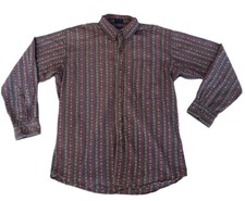 Men's Ralph Lauren Chaps Button Down Shirt SZ M Aztec Southwestern Pattern VTG