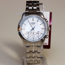 Casio Beside Bem504d-7a Mens Silver Chronograph Watch 3-dials Stainless  Steel for sale online | eBay