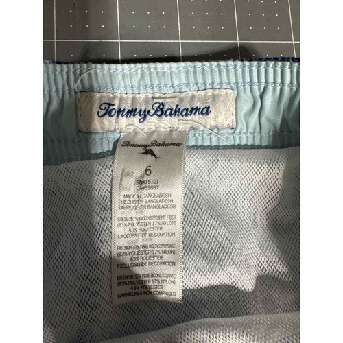 New TOMMY BAHAMA KIDS Boys Blue Tropical Palm Fronds Swim Trunks Sz 6 - Picture 3 of 5
