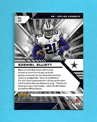 20-21 Panini XR LIMITED Card # 27 EZEKIEL ELLIOTT /49 DALLAS