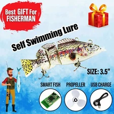 Electric Live Bait Robotic Fishing Lure Swimming Animated Swimbait Bass Wobbler 