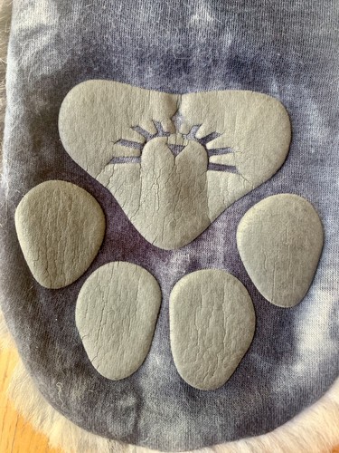 SpiritHoods Grey Fox Blue Tie Dye Faux Fur Hat Hood - Picture 7 of 9