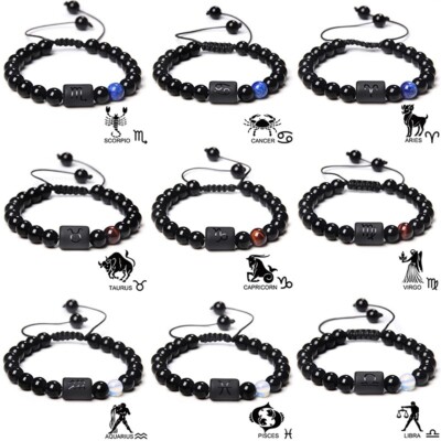 Healing Chakra Matte Agate Constellation Stretch Lucky Bracelets for Women Men