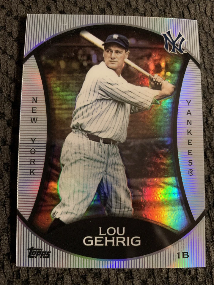 2010 Topps Legends Chrome Cereal Wal-Mart Platinum Lou Gehrig #PC20 HOF Centered - Image 2 of 4