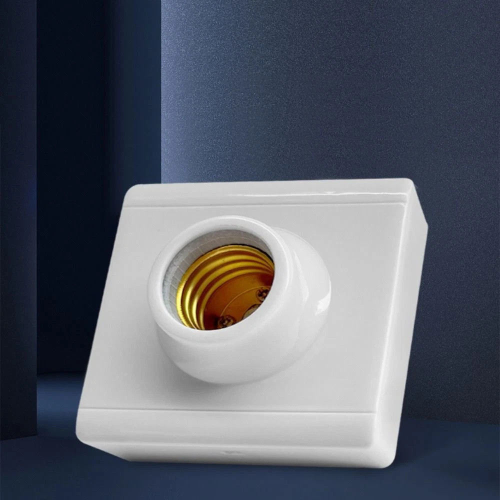 cap Square E27 Lamp Holder LED Light Bulb Holder Fitting Socket Plug Light Base