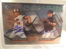 2018 Bowman Franchise Futures Grayson Rodriguez / Cayden Grenier signed RARE RC