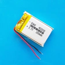 3.7V 200mAh Lipo Polymer Rechargeable Battery For Smart Watch Video Pen 402030