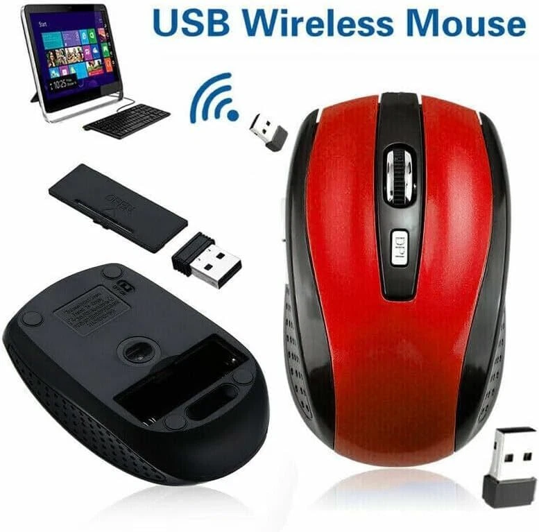 2 Wireless Optical Mouse Mice 2.4GHz USB Receiver For Laptop PC Computer DPI USA - Image 4 of 4