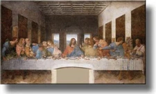 The Original Last Supper by Leonardo da Vinci Picture on Stretched Canvas, Wall 