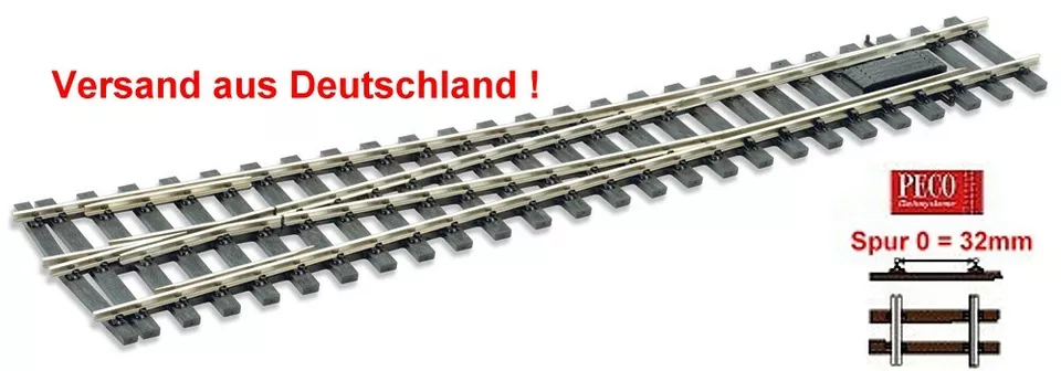 Spur 0 Weiche rechts 8° Code 124, mittlerer Radius - Peco SLE791BH