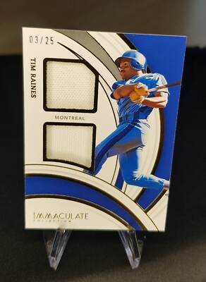 2022 Panini Immaculate - Tim Raines - Immaculate Materials Duals /25- Expos