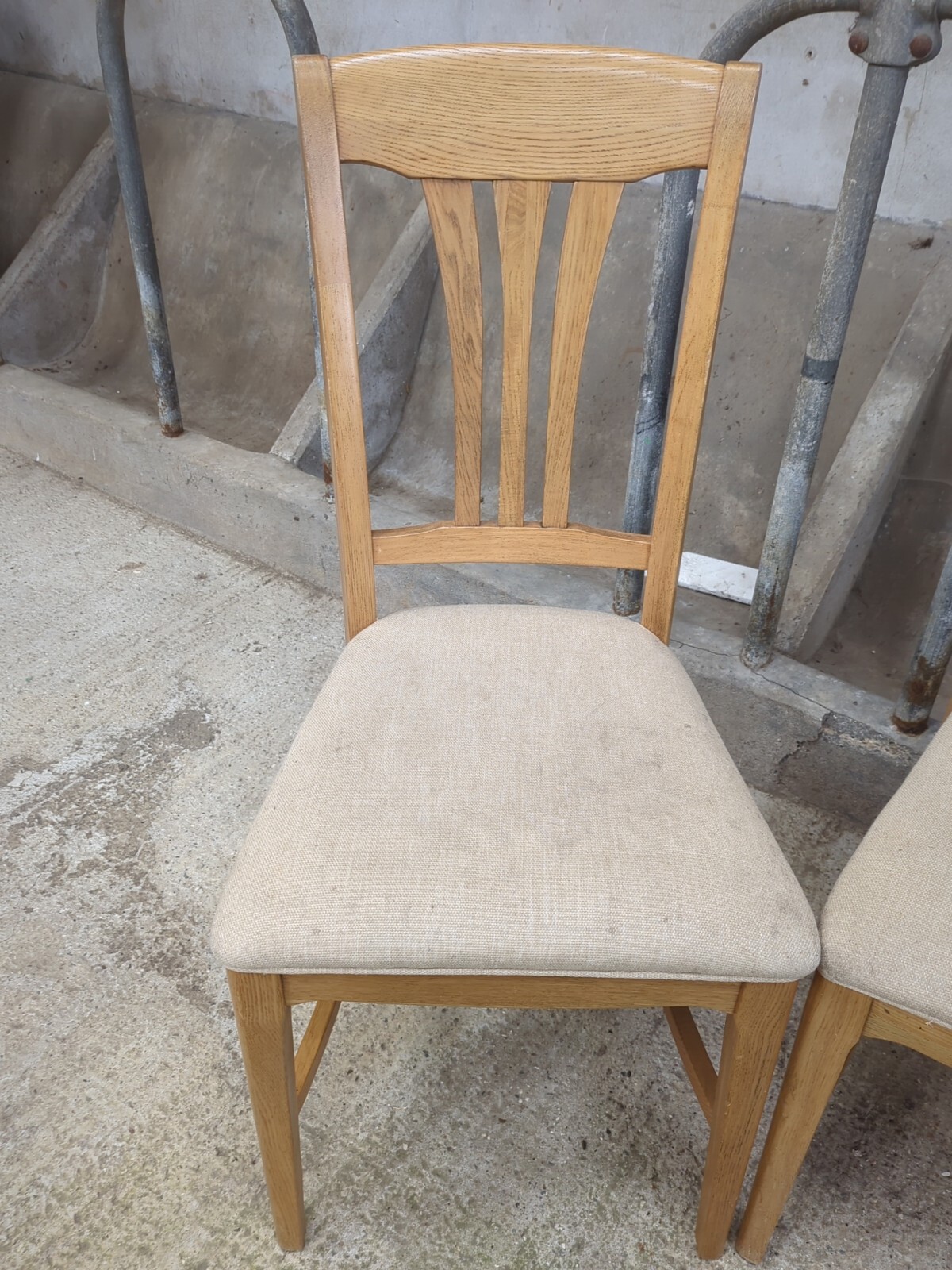 Set Of Four Light Oak Dining Chairs eBay