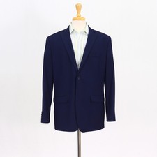 Murano 46R Navy Sport Coat Blazer Jacket Solid 2-Button Polyester