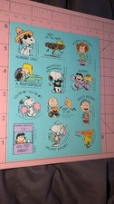 Vintage Hallmark Stickers Snoopy Rewards Light Blue Sheet 1 Sheet