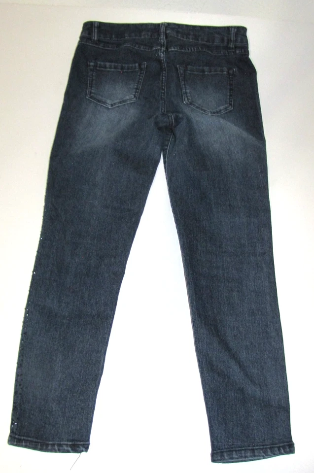 d.Jeans Blue denim Skinny Jeans With black-Rhinestone-Side Stripe - Size6 - Image 3 of 4