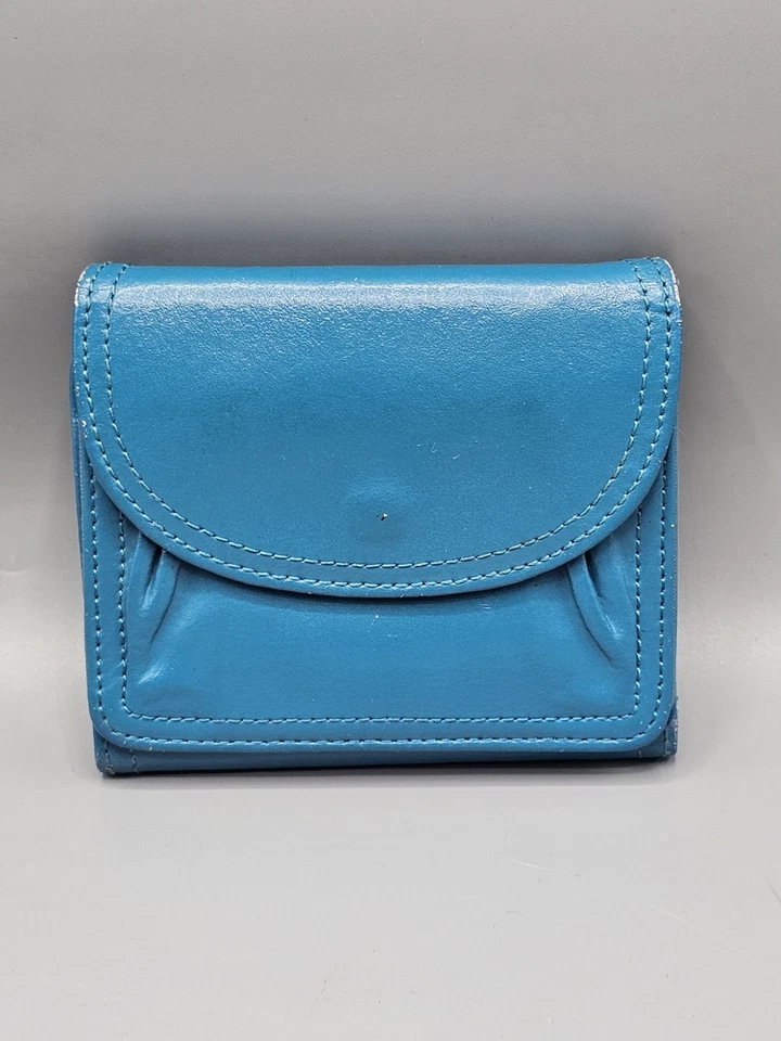 复古 Wilson 皮革 Pelle Studios Teal 蓝色皮革钱包 — 第 4/4 张图片