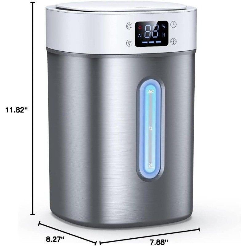 Ultrasonic Cool Mist Humidifier with Stainless Steel Tank, Auto Humidity Control