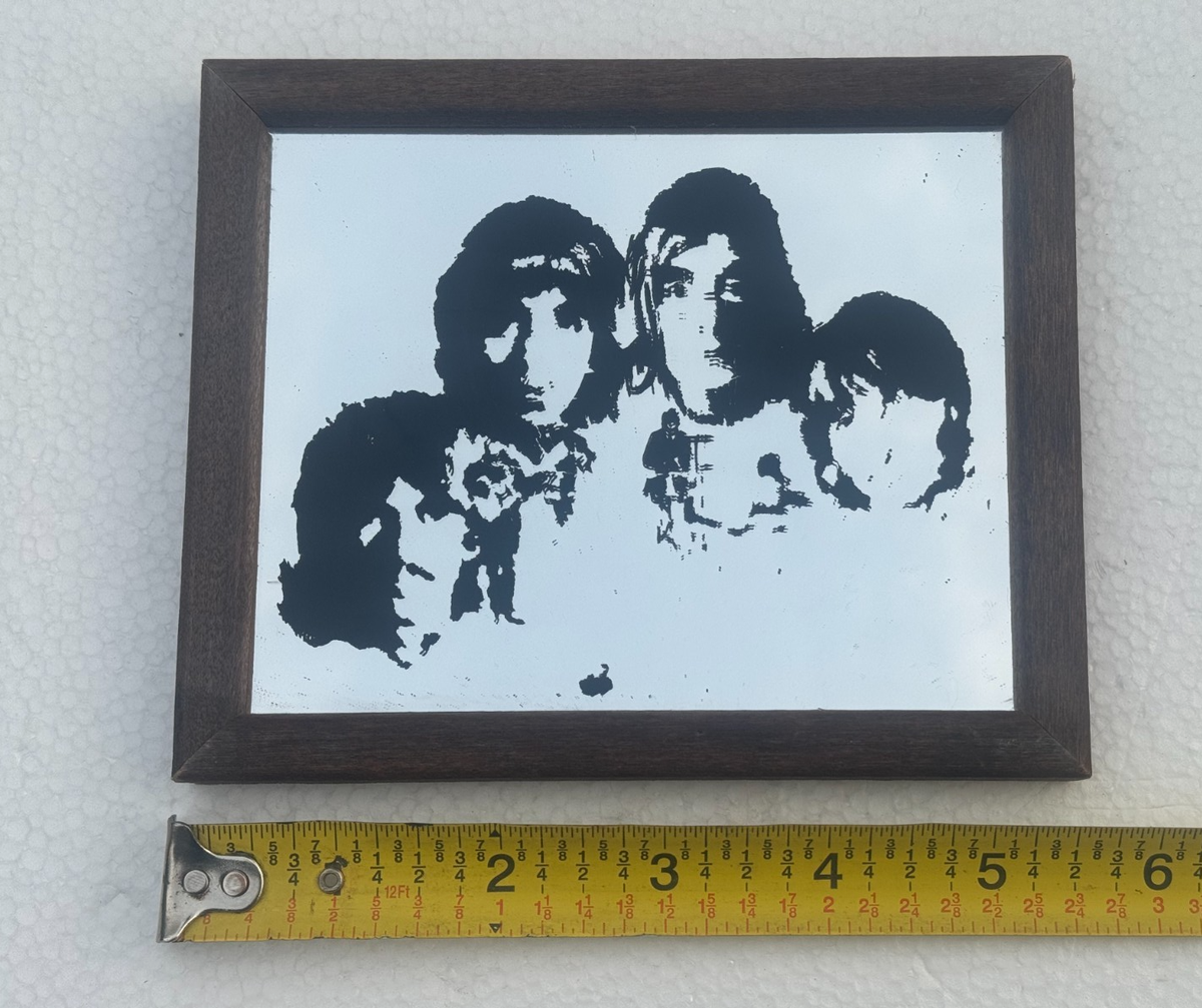 THE BEATLES ザ・ビートルズ 鏡 SMALL VINTAGE BEATLES MIRROR GROUP PORTRAIT SILKSCREEN ART ON