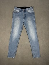 Curve Appeal Womens Skinny Jeans Size 8/29 Light Wash Stretch Denim Pocket Flaw