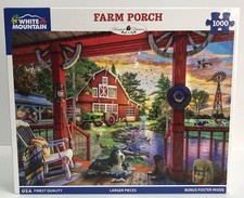 White Mountain FARM PORCH Jigsaw Puzzle 1000 Pc Larger Pieces 24 x 30