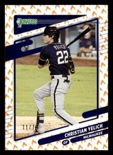 2021 DONRUSS CHRISTIAN YELICH 200b ON FIRE 11/75 MINT BASEBALL MILWAUKEE BREWERS