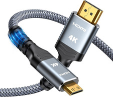Mini HDMI to HDMI Cable 25FT, 4K 60Hz High Speed HDMI to Mini HDMI Male Bi-Dir