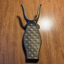 Vintage Brass Boot Jack Heavy Duty Boot Remover 11in Marked Sdgned 11x4in