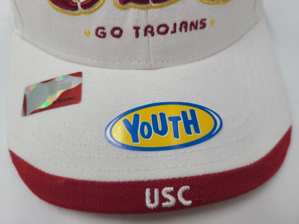 Joven USC Trojans Go Trojans Cautivador Tocado Gorra Ajustable NCAA Blanco Foto 3 de 4