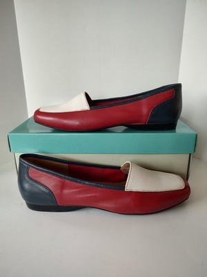 Array Red Black White Freedom Patriot Leather Upper Loafer Size 8N