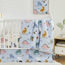Crib Bedding Sets for Boys 100 Cotton Roar Dinosaur Print Baby Nursery Beddi...
