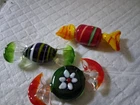 Murano style Glass Hand Blown Glass Candy Lot Of 3
