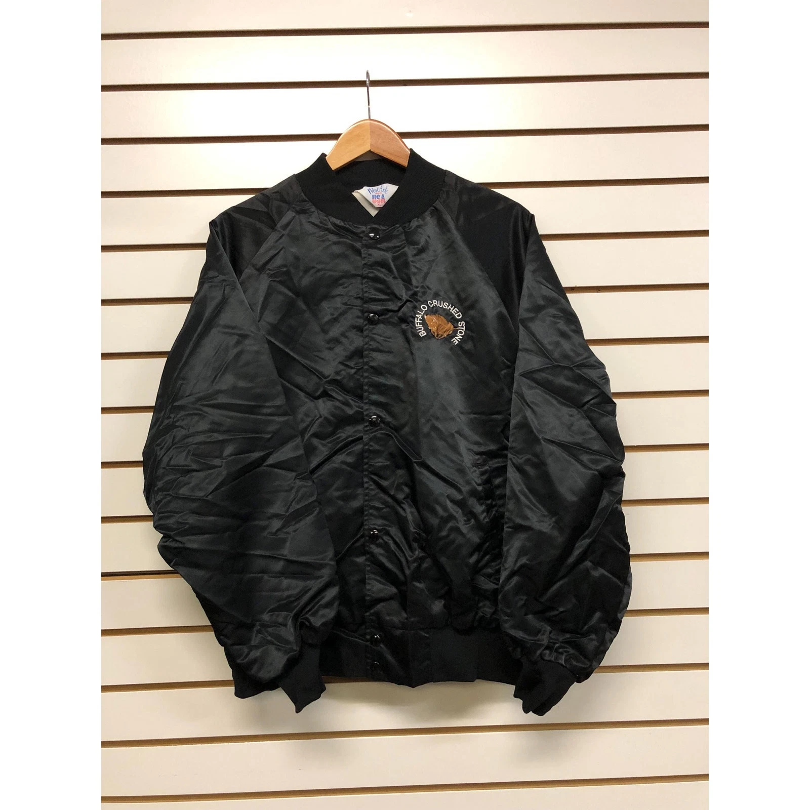Vintage buffalo crushed stone windbreaker jacket size xl 1990s