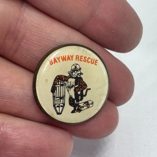 Vintage Exxon Bayway Rescue Enamel Lapel Pin Tiger Mascot