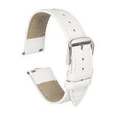 Quick Release Genuine Leather Watch Band 22mm Leather Watch Strap White 