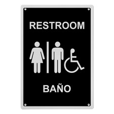 Restroom - Ba o Sign, 8.5 x 11 in", ADA Unisex Family Assisted Sign