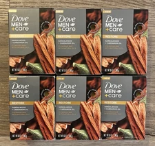 Dove Men+Care 4-in-1 Plant Based Bar Soap Sandalwood & Cardamom 5oz Lot of 6