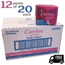 Carefree Acti-Fresh Body Shape™ Pantiliners  Unscented 240 -12 packs of 20 each